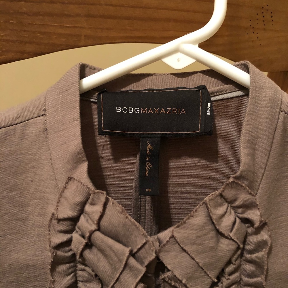 BCBGMaxAzria Mocha Ruffle Jacket - Picture 2 of 9